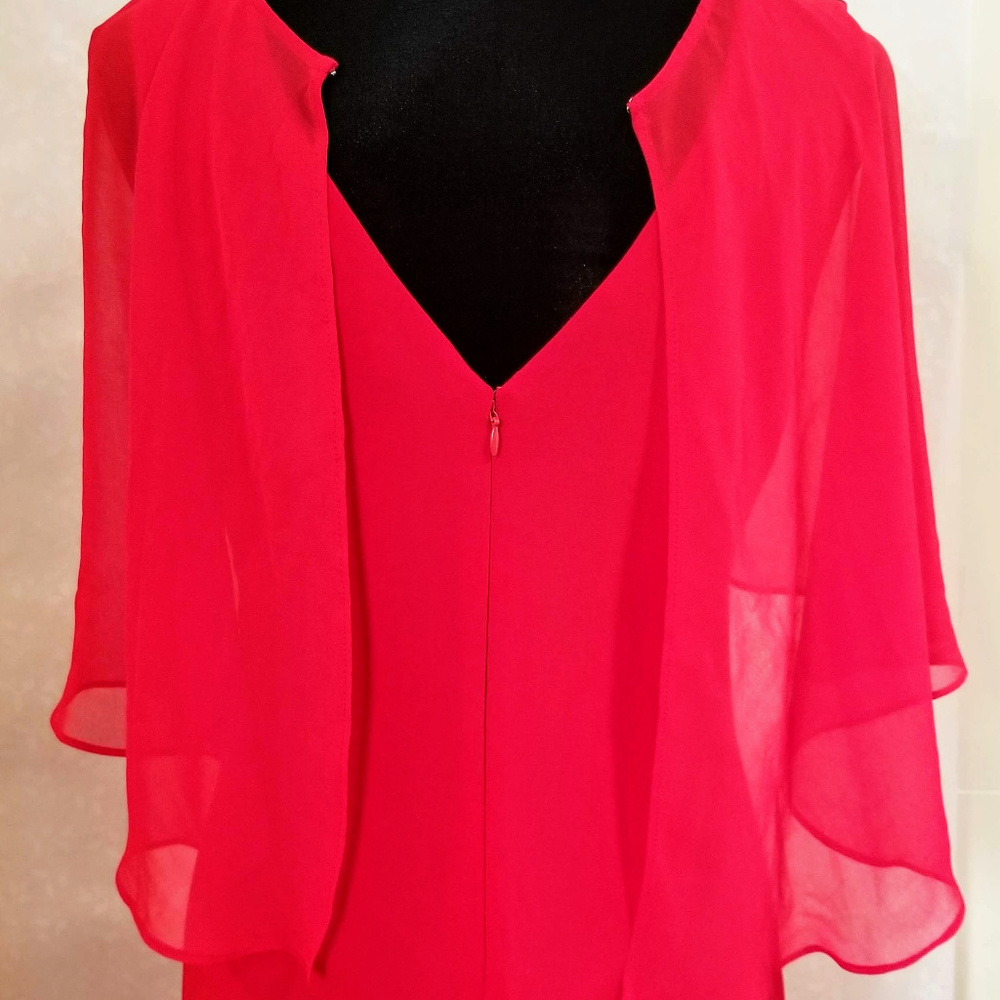 Lauren Ralph Lauren Georgette Gown Parlor - Red - Picture 6 of 8